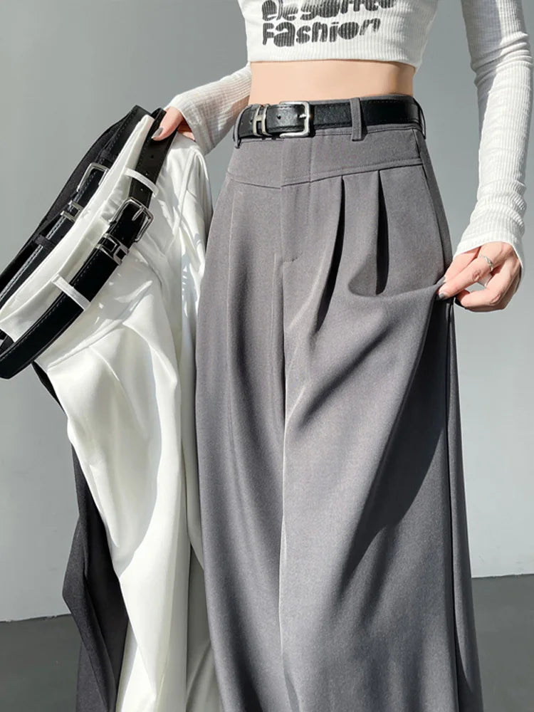 Cralom High Waist Wide Leg Suit Pants - 2025 New Spring Summer Collection