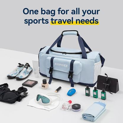 Cralom 30L Gym Bag with Shoes Compartment Waterproof Unisex Handbag Crossbody