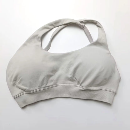 Cralom Asymmetric High Support Halter Sports Bra for Women - Backless Fitness Activewear