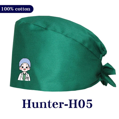 Cralom Cartoon Printed Surgical Scrub Caps for Medical & Pet Grooming Pros