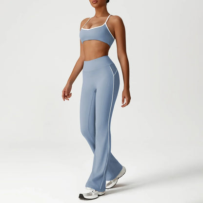 Cralom Color Block Seamless Yoga Set: Backless Bra & Booty-Lifting Leggings