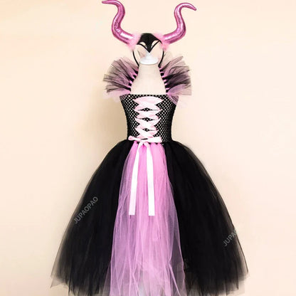 Cralom Deluxe Demon Queen Witch Girls Halloween Party Costume
