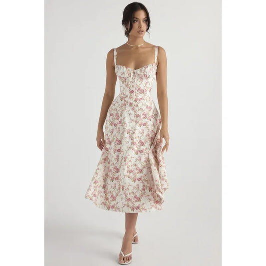 Cralom Women's Elegant Solid Color Camisole Frock for Summer Parties