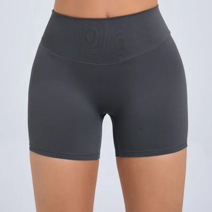 Cralom Peach Lifting Yoga Shorts - High Waist Stretchy Fitness Shorts