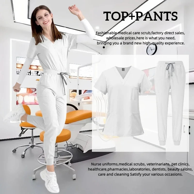 Cralom Spa Doctor Nursing Tunic Set: Scrubs Top + Pant