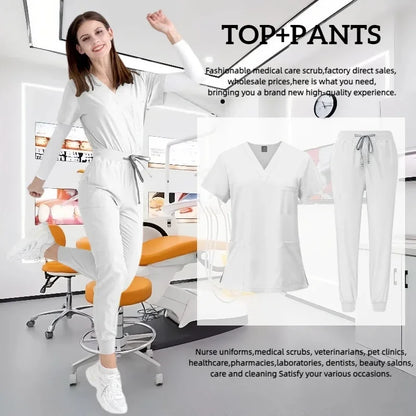 Cralom Spa Doctor Nursing Tunic Set: Scrubs Top + Pant