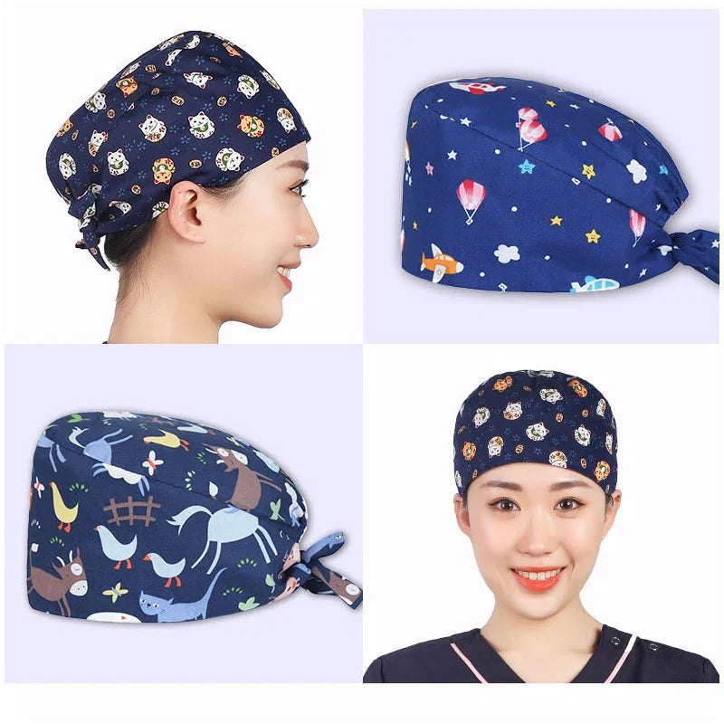 Cralom Cotton Surgical Hat for Nurses