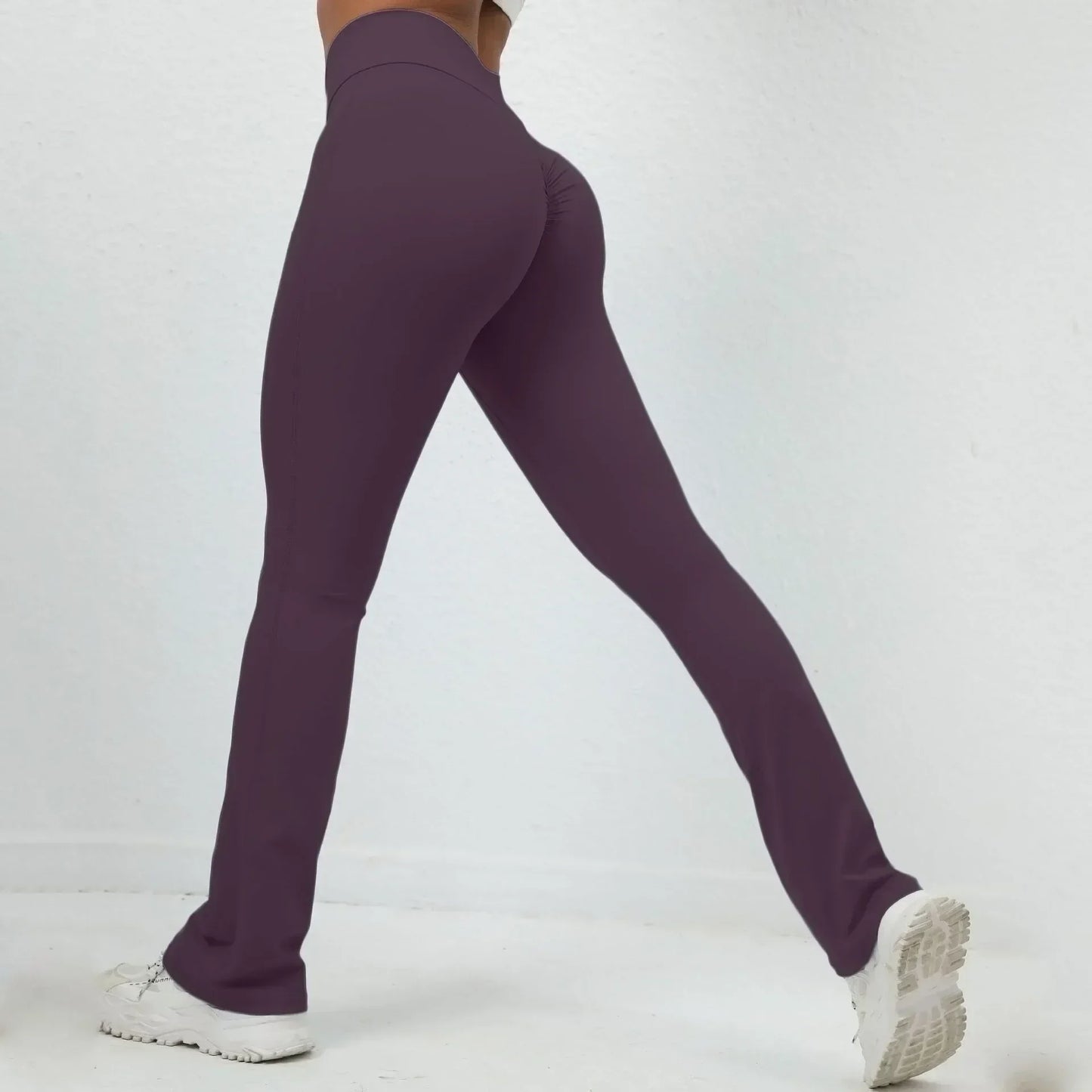 Cralom Seamless Yoga Leggings: High Waist Slimming Flared Pants for Women's Fitness