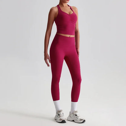 Cralom Naked Feel Seamless Yoga Set: Sports Bra & Slim-Fit Leggings