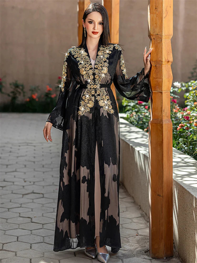 Cralom Black Kimono Abaya Set - Cralom Collection