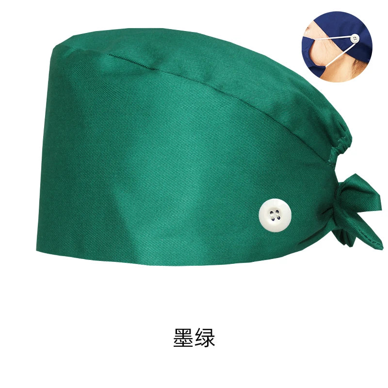 Cralom Navy Surgical Scrub Cap Unisex Poly-Cotton Clinical Hat