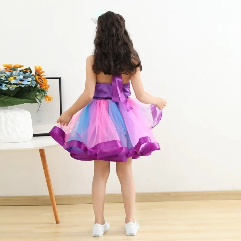 Cralom Mermaid Princess Tutu Dress Girls Cosplay Costume