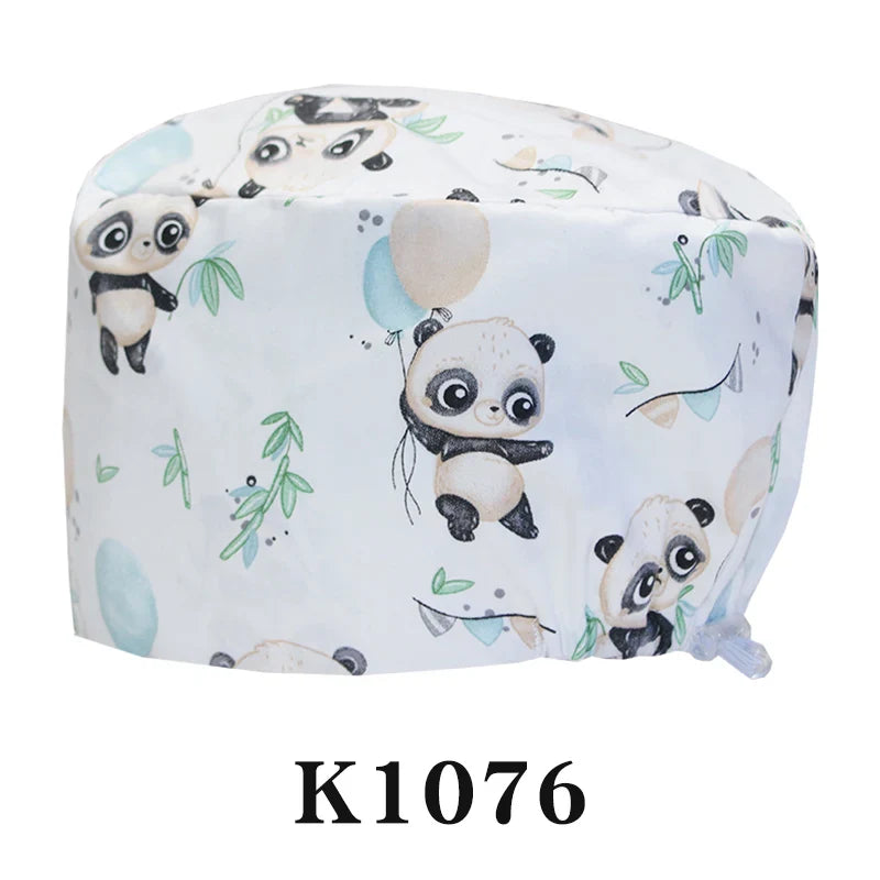 Cralom Cartoon Print Scrub Cap - Comfortable Women's Nurse Hat