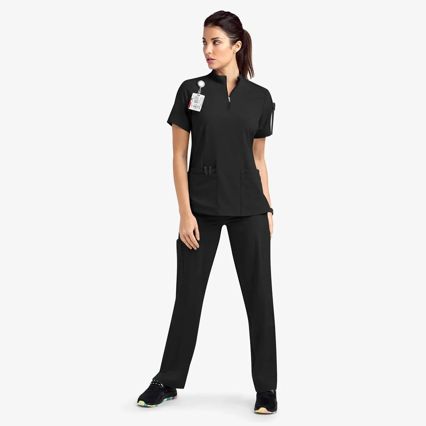 Cralom V-Neck Scrub Set: Top & Pant for Medical Nurses | Modern Hospital Uniform