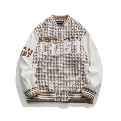Cralom Flocking Splice Jacket: Y2K High Street Fashion Hip-hop Loose Tooling Uniform