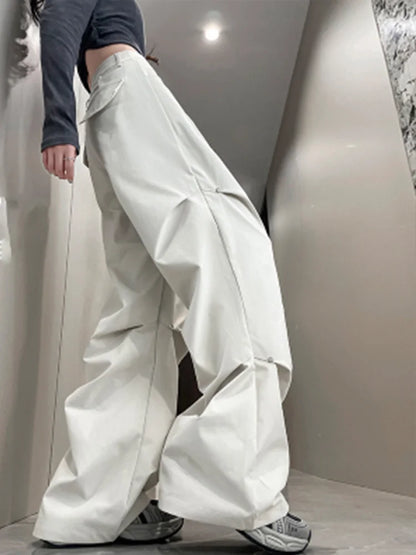 Cralom High Waist Rivet Cargo Pants: 2025 Spring Summer Women's Fashion