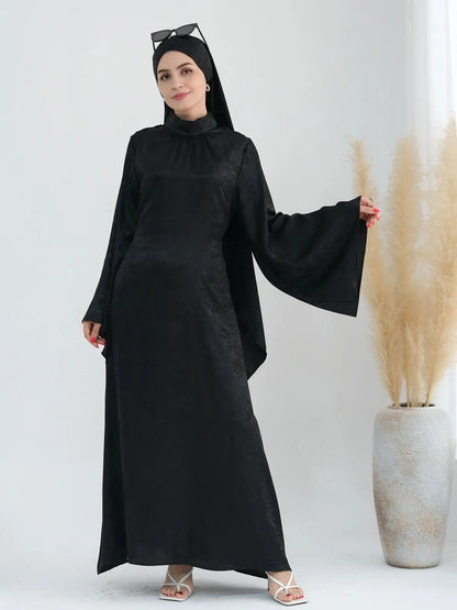 Cralom Ramadan Flare Sleeve Abaya Dress Modest Kaftan Luxury Dubai Abayas