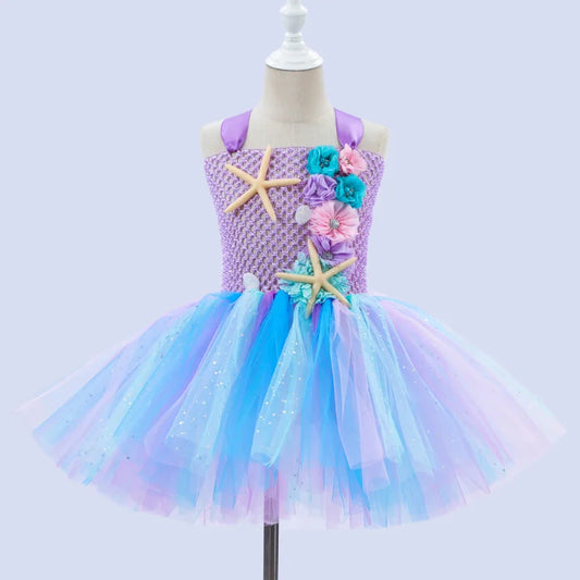 Cralom Mermaid Princess Tutu Dress - Ocean Themed Party Costume