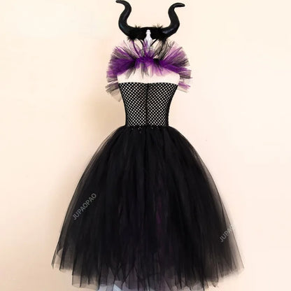 Cralom Deluxe Demon Queen Witch Girls Halloween Party Costume