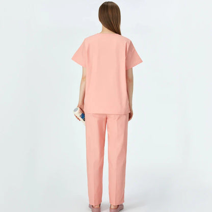 Cralom Pink Nursing Scrub Set - Easy Care Medical Uniform