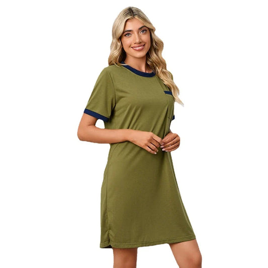 Cralom Soft Short Sleeve Summer Nightgown - Lightweight Women's Sleepdress