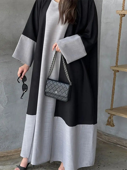 Cralom Eid Kimono Abaya Set for Muslim Women