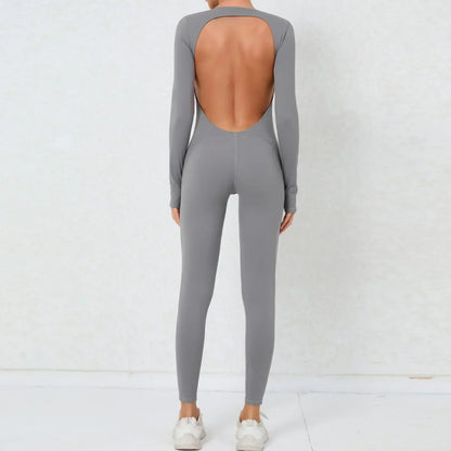 Cralom Backless Yoga Jumpsuit: Sexy One-Piece Butt-Lifting Bodysuit for Women