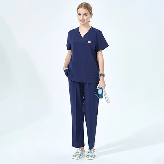 Cralom Scrub Set: Top with 3 Pockets & Pant with 2 Pockets - Quick Dry Surgeon Suit