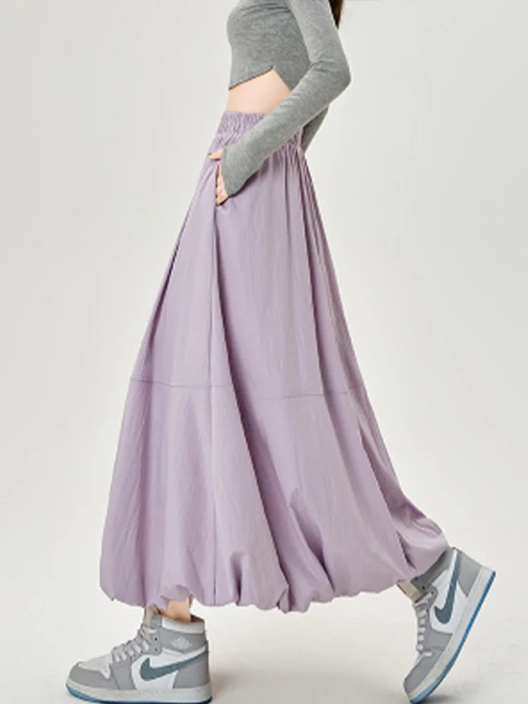 Cralom High Waist A Line Lantern Skirt - 2025 New Collection