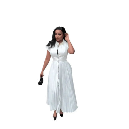 Cralom 2025 SS Women's High Waist A-line Dress