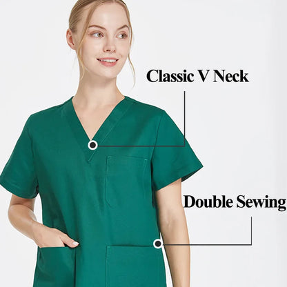 Cralom Cotton Nursing Scrubs Set - Hospital Medical Workwear