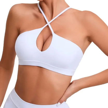 Cralom Cross Back Yoga Bra - Naked Feel Breathable Sports Fitness Top