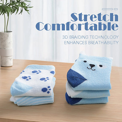 Kids Cotton School Socks Set 100% Breathable Anti-Slip Casual Sports by Cralom