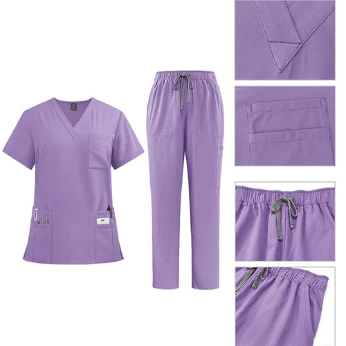 Cralom Medical Nursing Uniforms Set for Beauticians and Pet Clinic Staff