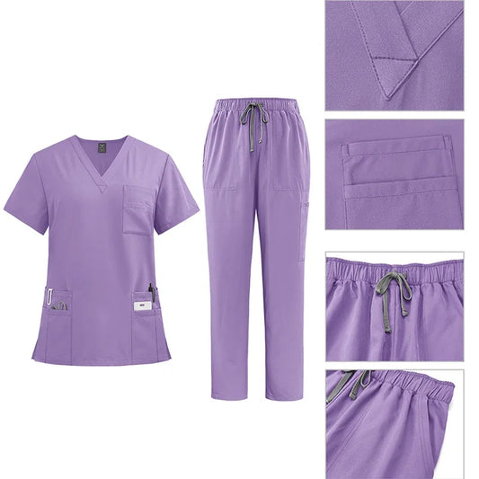 Cralom Medical Nursing Uniforms Set for Beauticians and Pet Clinic Staff