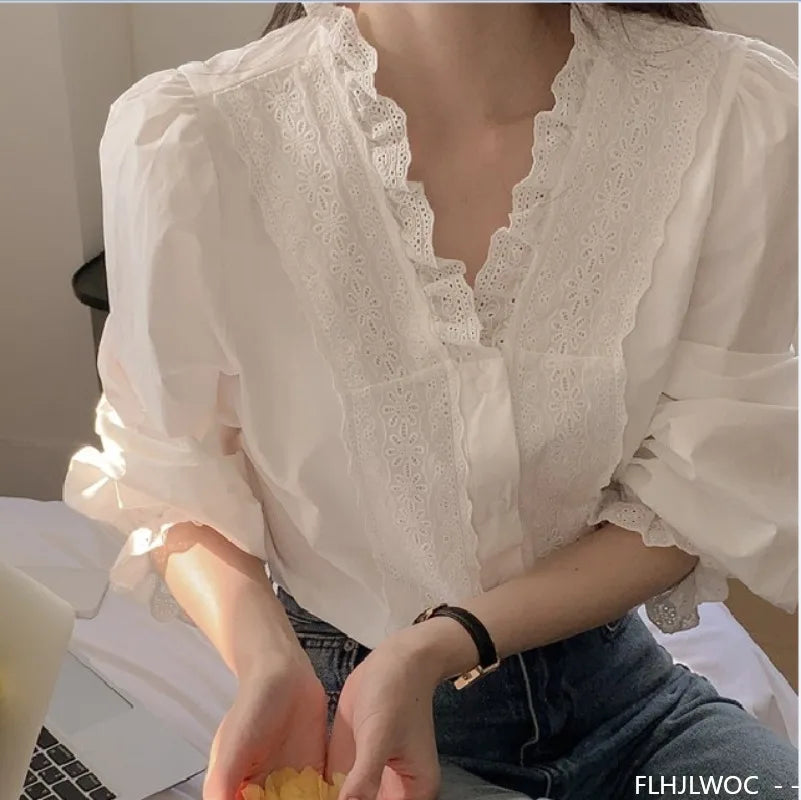 Cralom Lace Ruffle Peplum Top - Summer 2025 Collection