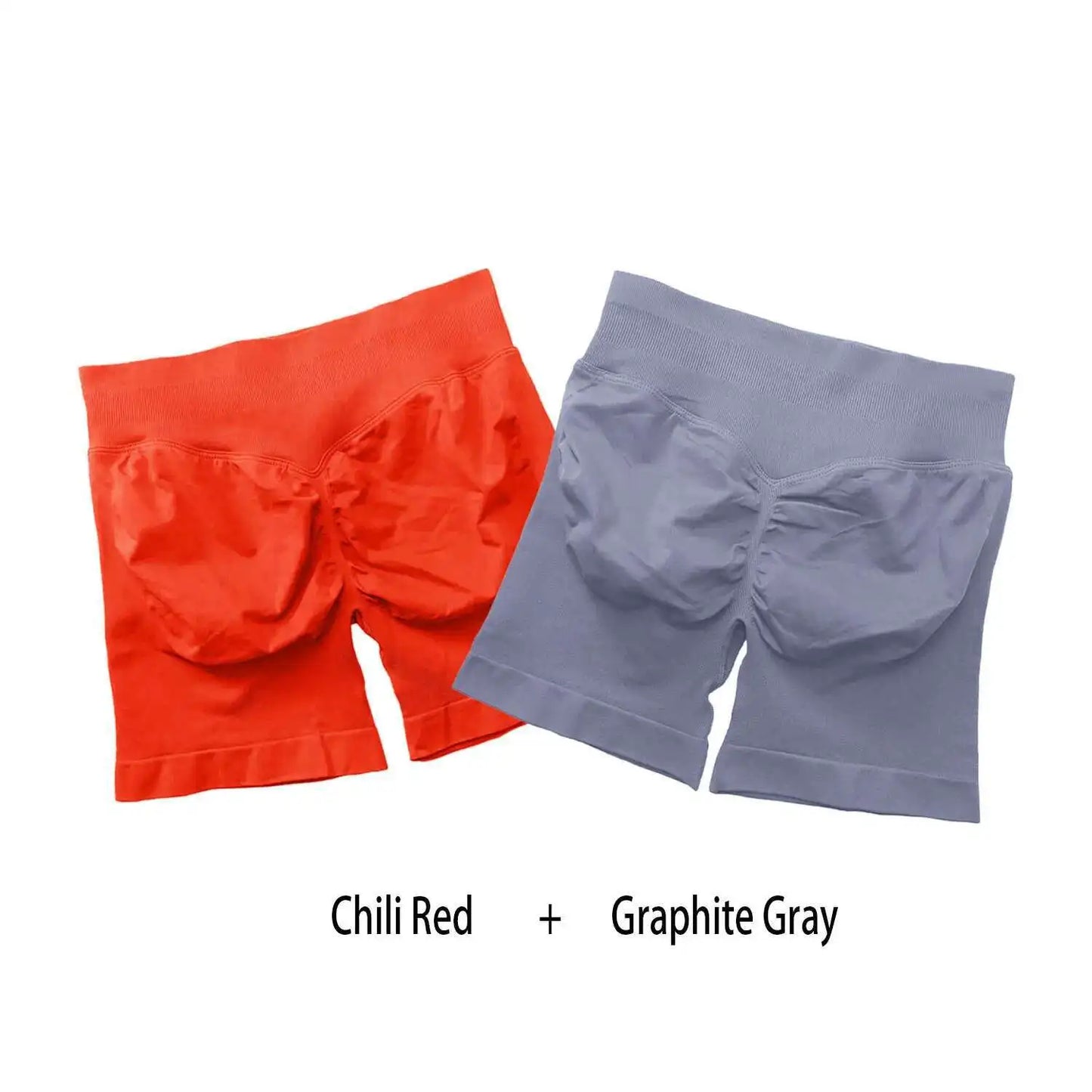 Cralom Seamless Leggings Gym Shorts Set for Women - Push-up Fitness Bottoms