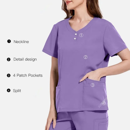 Cralom Multicolour Jogger Scrubs Set for Medical Professionals