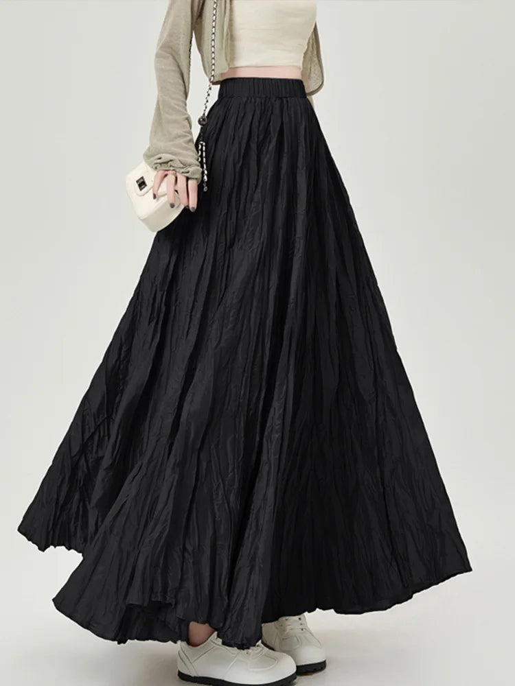 Cralom Women's High Waist A-Line Pleated Skirt - 2025 New Collection