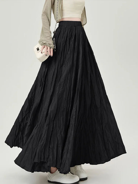 Cralom Women's High Waist A-Line Pleated Skirt - 2025 New Collection