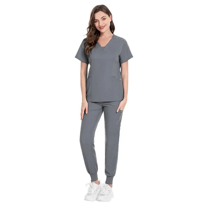 Cralom Slim Fit Medical Scrubs Set for Nursing, Surgery, Dental - Women's Professional Uniform