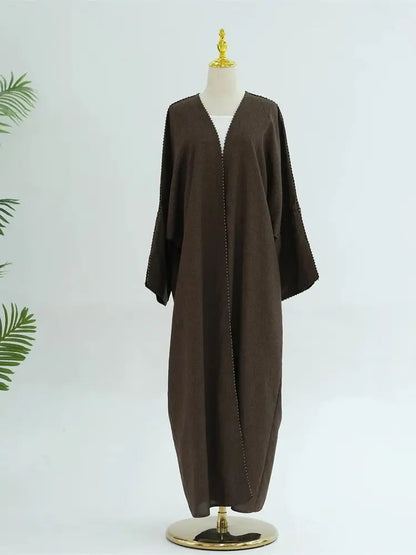 Cralom Kimono Eid Abaya Dress for Modest Muslim Women