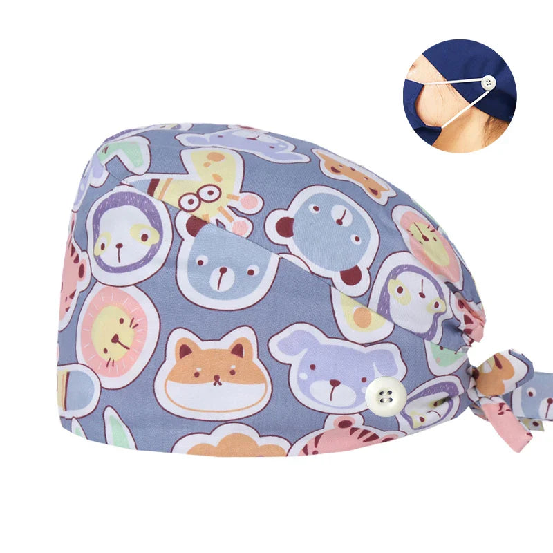 Cralom Cotton Scrub Cap for Men and Women