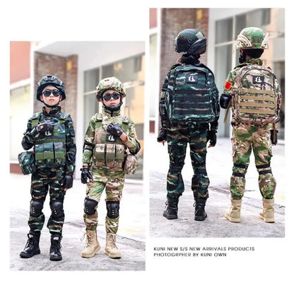 Cralom Camo Military Uniform Costume for Kids - Halloween & Play