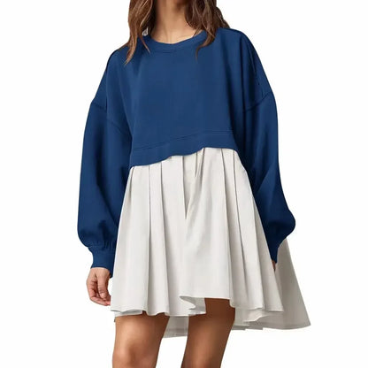 Cralom Color Blocked Pleated Dress for Autumn 2024
