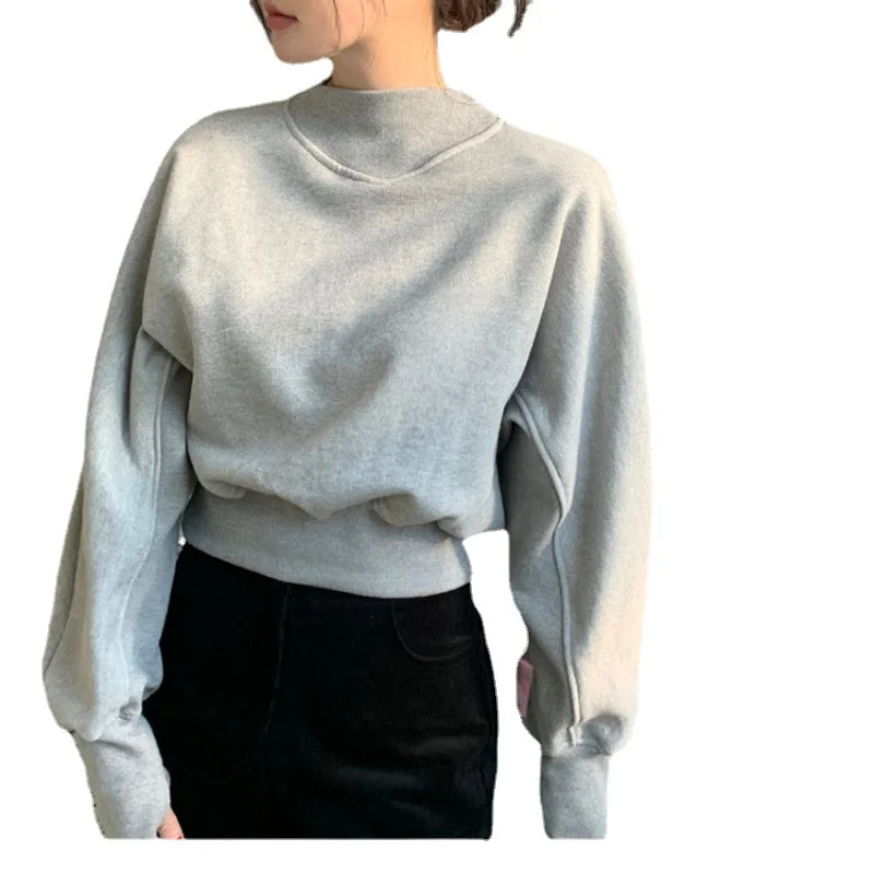 Cute Sweet Girls Knitted Sweaters by Cralom - Gray Basis Pullovers Jumpers