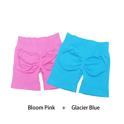 Cralom Seamless Leggings Gym Shorts Set for Women - Push-up Fitness Bottoms