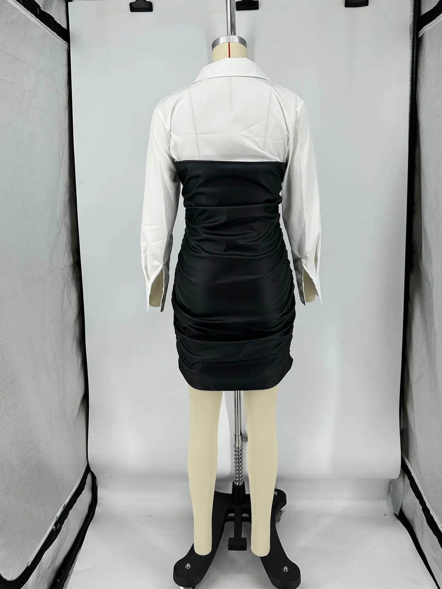 Cralom Patchwork Pleated Mid Skirt for Women