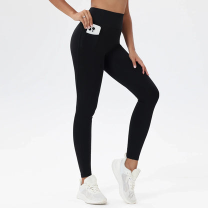 Cralom High Waist Yoga Pants with Pockets for Women Gym Leggings