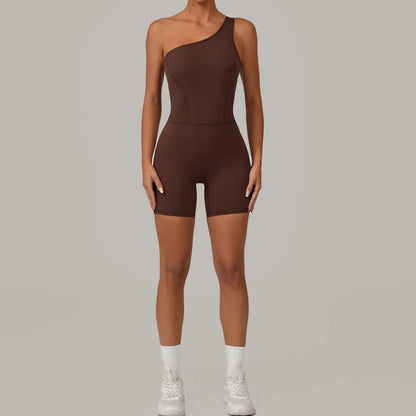 Cralom Seamless Yoga Jumpsuit: Butt Lifting Nude Feel Bodysuit for Fitness Gym